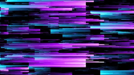Abstract seamless loop animation of pixel sorting pattern glitch effect. Use in music video, transitions, broadcast, Fluorescent ultraviolet light, laser neon lines. Blue pink spectrum