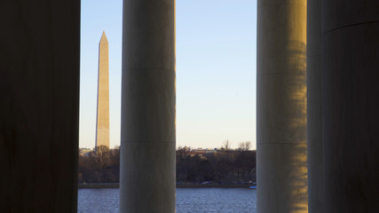 The Washington Monument Through the Pillars of the Jefferson Memorial