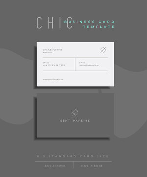 Chic Business Card Template, U.S. Size