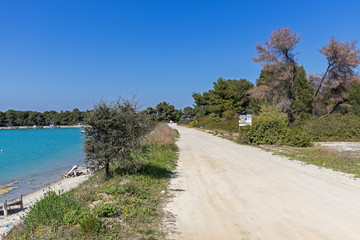 Amazing view of Lagoon Beach at Kassandra Peninsula, Chalkidiki, Central Macedonia, Greece