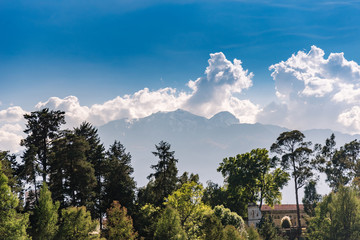 Iztaccihuatl, blue sky and clouds 