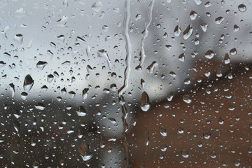 water drops on glass