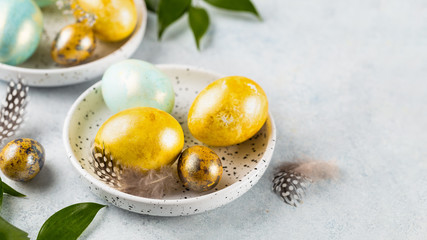 Easter eggs in a plate