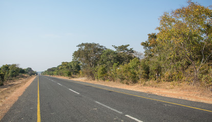 Fototapeta premium Endless roads Zambia Africa
