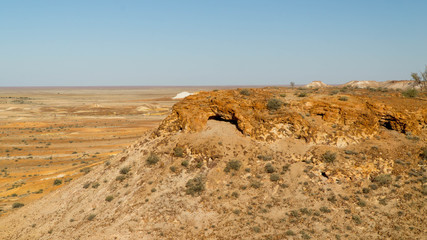 View of breathtaking mesas in Kanku-Breakaways Conservation Park near Coober Pedy, Australia
