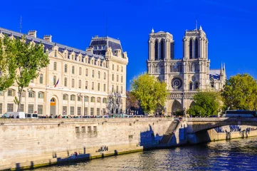 Deurstickers PARIS, FRANCE - APRIL 15, 2019: Notre Dame de Paris cathedral, France. Gothic architecture © Eagle2308