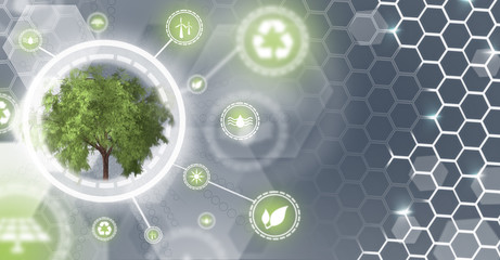 Backdrop as a concept of energy efficiency. The power of green energy. Concept of renewable energies