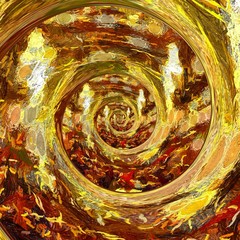 Graphic painting rich design abstraction for wall art decor print as poster or canvas, decoration printed production, commercial ad banners or web using. Golden color background. Liquid gold imitation