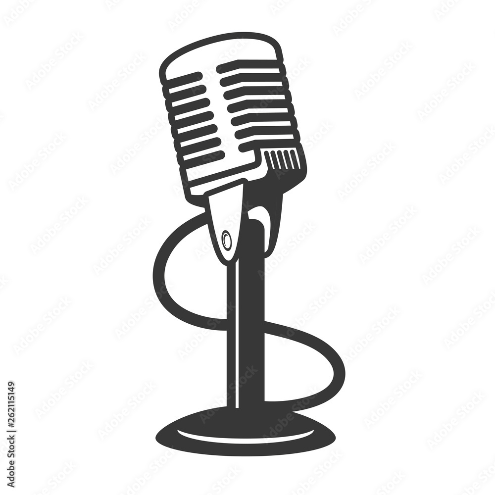 Wall mural microphone sound icon