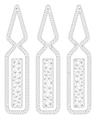 Mesh ampoules polygonal icon illustration. Abstract mesh lines and dots form triangular ampoules. Wire frame 2D polygonal line network in vector format isolated on a white background.