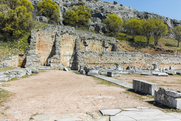 Ruins at archaeological site of Philippi, Eastern Macedonia and Thrace, Greece
