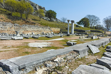 Fototapeta na wymiar Ruins at archaeological site of Philippi, Eastern Macedonia and Thrace, Greece