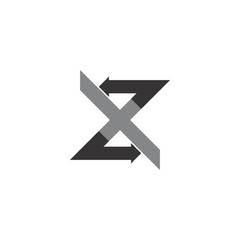 XZ letter with back and forth arrow logo design