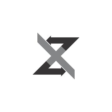 XZ letter with back and forth arrow logo design