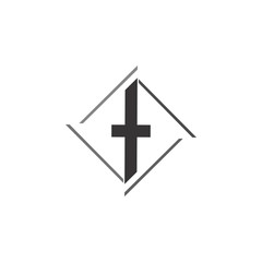 Square with letter t logo design