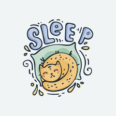 Cute little animal. Cartoon hand drawn vector illustration.