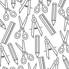 pattern of ruler and scissors tool icon