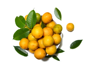 Canjaranas fruits in bowl viewed from above.