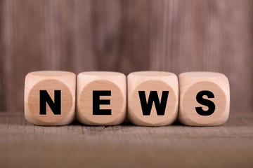 News Text Wooden Blocks