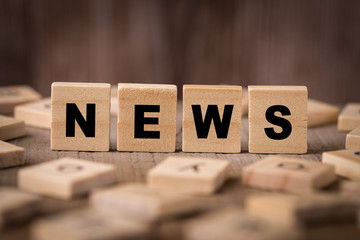 News Text Wooden Blocks