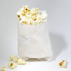 Popcorn. Popcorn paper bag isolated on background