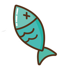 dead fish isolated icon