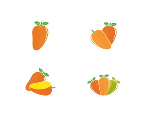 Mango in flat style. Mango vector logo.