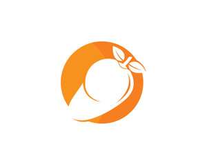 Mango in flat style. Mango vector logo.