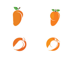 Mango in flat style. Mango vector logo.