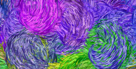 Abstract texture background. Digital painting in Vincent Van Gogh style artwork. Hand drawn artistic pattern. Modern art. Good for printed pictures, postcards, posters or wallpapers and textile print.