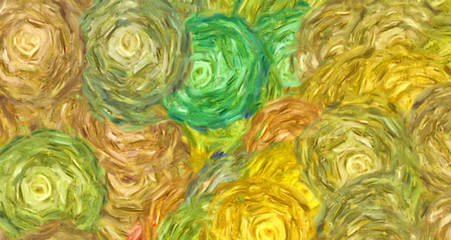 Abstract texture background. Digital painting in Vincent Van Gogh style artwork. Hand drawn artistic pattern. Modern art. Good for printed pictures, postcards, posters or wallpapers and textile print.