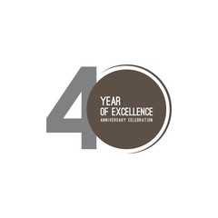 40 Year of Excellence Anniversary Celebration Vector Template Design Illustration