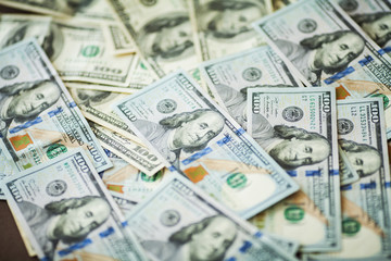 American money background texture bills of 100 american dollars