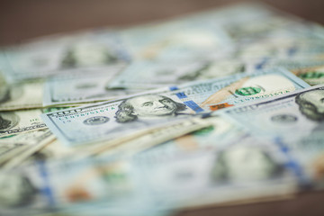 American money background texture bills of 100 american dollars