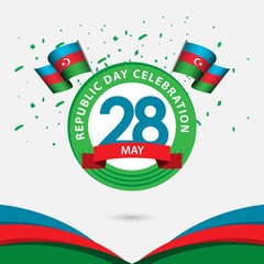 28 Year Azerbaijan Republic Day Celebration Vector Template Design Illustration