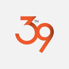 39 th Anniversary Vector Template Design Illustration © Tobrono