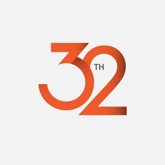 32 th Anniversary Vector Template Design Illustration © Tobrono