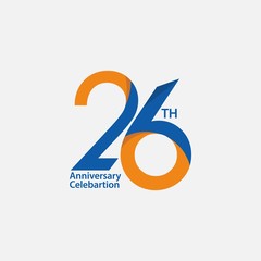 26 th Anniversary Celebration Vector Template Design Illustration