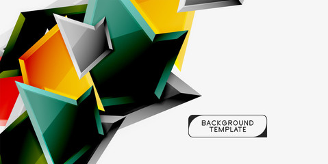 Minimal geometrical triangles with 3d effect abstract background template