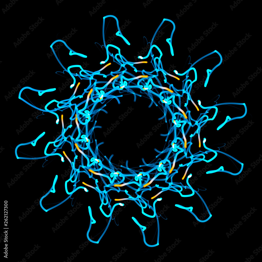 Poster abstract graphic structure of many glowing lines and particles. futuristic connection concept. creat