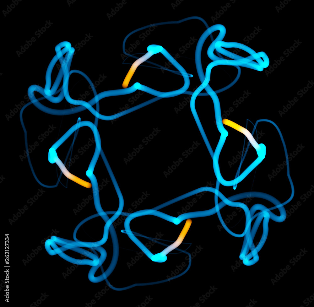 Poster abstract graphic structure of many glowing lines and particles. futuristic connection concept. creat