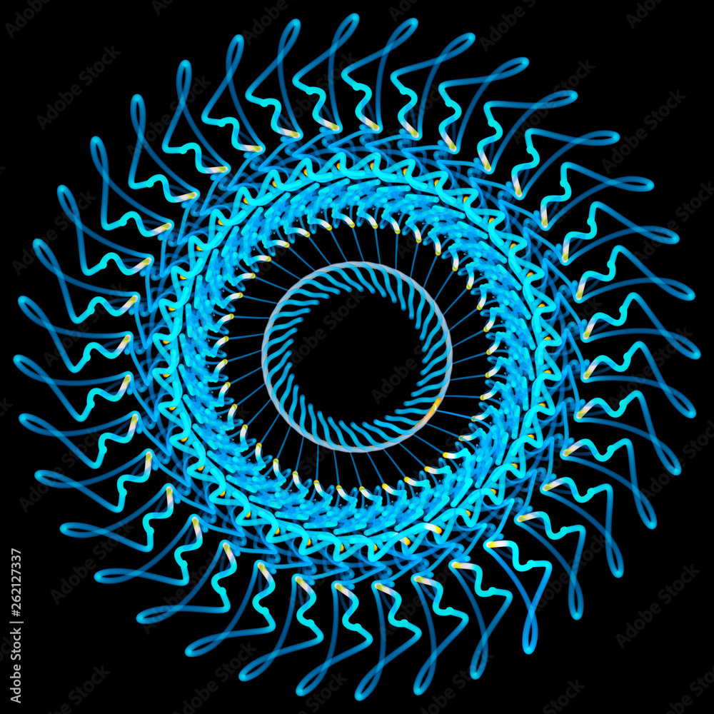 Poster abstract graphic structure of many glowing lines and particles. futuristic connection concept. creat