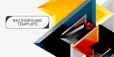 Minimal geometrical triangles with 3d effect abstract background template