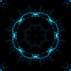 Abstract graphic structure of many glowing lines and particles. Futuristic connection concept. Creative science, technological background with digital composition. 3D render