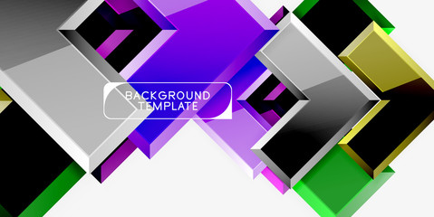 Glossy modern geometric background, abstract arrows composition