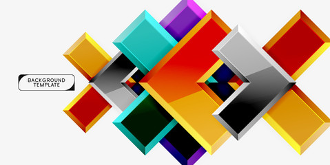 Glossy modern geometric background, abstract arrows composition