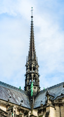 The spire of Cathedral Notre Dame de Paris
