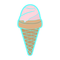Isolated ice cream cone. Vector illustration design
