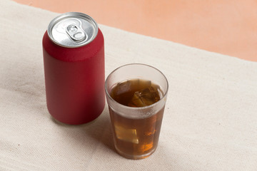 red soda can