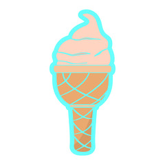 Isolated ice cream cone. Vector illustration design